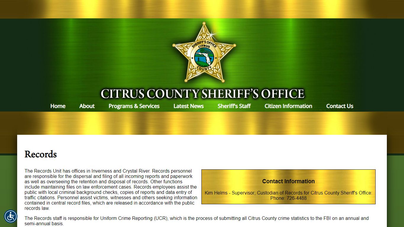 Records - Citrus County Sheriff's Office